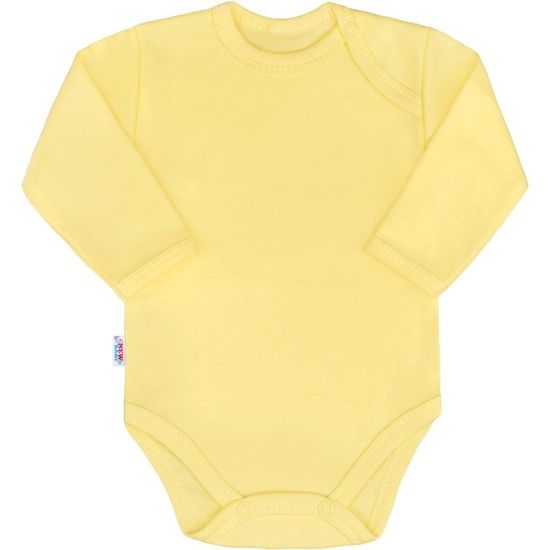 NEW BABY New Baby Pastel Yellow 62 (3-6m) Kojenecké bavlněné body s dlouhým rukávem