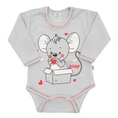 NEW BABY New Baby Mouse Dětské body s dlouhým rukávem Grey 56 (0-3m)