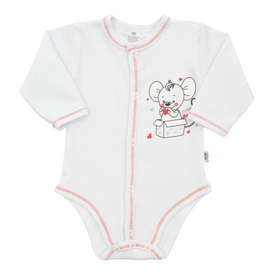 NEW BABY Nové kojenecké body Baby Mouse White 56 (0-3m)