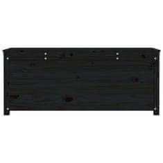 Greatstore Úložný box černý 110 x 50 x 45,5 cm masivní borové dřevo