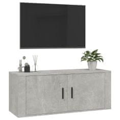 Greatstore Nástěnná TV skříňka betonově šedá 100 x 34,5 x 40 cm