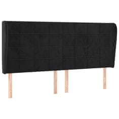 Greatstore Čelo postele typu ušák černé 203x23x118/128 cm samet