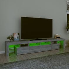 Vidaxl TV skříňka s LED osvětlením šedá sonoma 230x36,5x40 cm