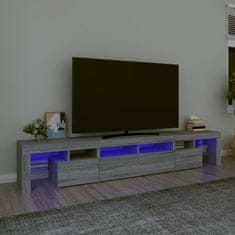 Vidaxl TV skříňka s LED osvětlením šedá sonoma 230x36,5x40 cm