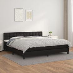 Greatstore Box spring postel s matrací černá 200x200 cm umělá kůže