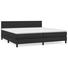 Greatstore Box spring postel s matrací černá 200x200 cm umělá kůže