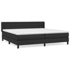 Greatstore Box spring postel s matrací černá 200x200 cm umělá kůže