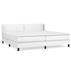 Greatstore Box spring postel s matrací bílá 200x200 cm umělá kůže