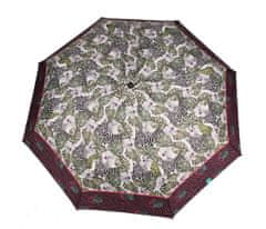 Perletti Dámský plně automatický deštník "Listy", vínová