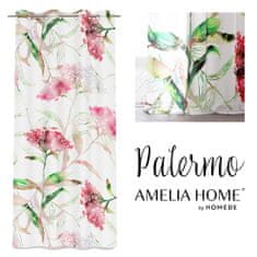 FLHF Záclona Palermo bílá s potiskem květinového voálu 140x270 AmeliaHome