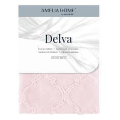 FLHF Delva závěs růžový vyšívaný boho voile 140x270 AmeliaHome