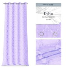 FLHF Delva závěs lila vyšívaný boho voile 140x270 AmeliaHome