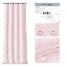 FLHF Delva závěs růžový vyšívaný boho voile 140x270 AmeliaHome