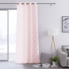 FLHF Delva závěs růžový vyšívaný boho voile 140x270 AmeliaHome