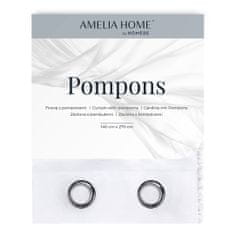 FLHF Záclona Pompons bílá voile 140x270 AmeliaHome