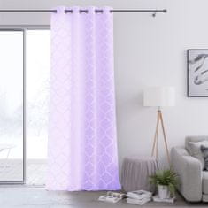 FLHF Delva závěs lila vyšívaný boho voile 140x270 AmeliaHome