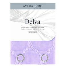 FLHF Delva závěs lila vyšívaný boho voile 140x270 AmeliaHome