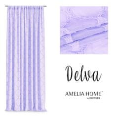 FLHF Delva závěs lila vyšívaný boho voile 140x270 AmeliaHome