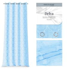 FLHF Delva závěs modrý vyšívaný boho voile 140x270 AmeliaHome