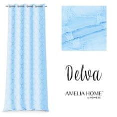 FLHF Delva závěs modrý vyšívaný boho voile 140x270 AmeliaHome