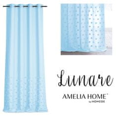 FLHF Záclona Lunare modrá vyšívaná boho voile 140x270 AmeliaHome