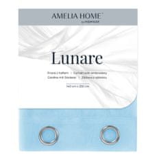 FLHF Záclona Lunare modrá vyšívaná boho voile 140x270 AmeliaHome