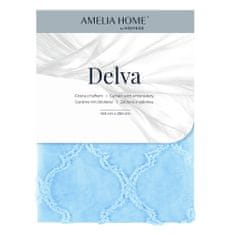 FLHF Delva závěs modrý vyšívaný boho voile 140x270 AmeliaHome