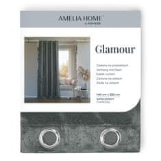 FLHF Glamour závěs grafitový reliéfní glamour semišový lesk 140x250 AmeliaHome