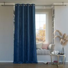 FLHF Záclona Glamour navy blue embosovaná glamour semišový lesk 140x250 AmeliaHome