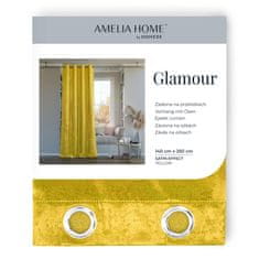 FLHF Glamour žlutý reliéfní glamour semišový lesklý závěs 140x250 AmeliaHome