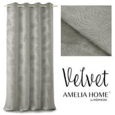 FLHF Sametový závěs s reliéfem Peacock grey 135x250 AmeliaHome