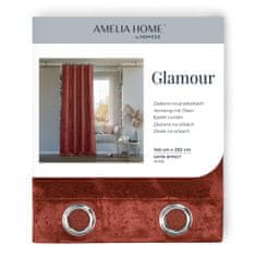 FLHF Glamour červený reliéfní glamour semišový lesklý závěs 140x250 AmeliaHome