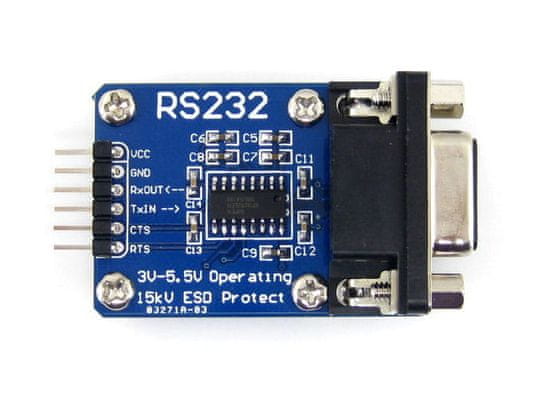 Waveshare Převodník RS232 na UART TTL s čipem SP3232 ekvivalentním MAX232
