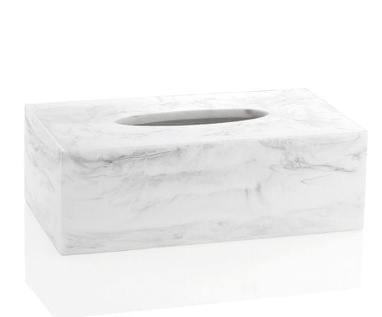 Andrea House , Krabička na kapesníky s bílým mramorovým efektem | bílá