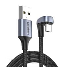 shumee Úhlový USB - USB-C kabel pro přehrávače QC AFC FCP 1m - šedý