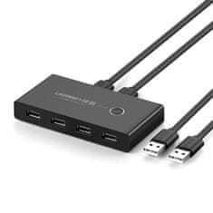 shumee Spínací skříňka HUB switch 4x USB 2.0 USB rozbočovač pro dva počítače - černá