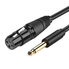 Ugreen audio kabel k XLR mikrofonu (samice) - 6,35 mm jack (samec) 3 m - Černá KP26484