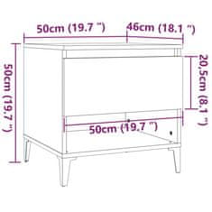 Vidaxl Odkládací stolek bílý vysoký lesk 50x46x50 cm kompozitní dřevo