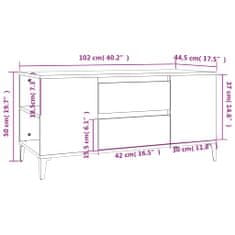 Vidaxl TV skříňka bílá vysoký lesk 102 x 44,5 x 50 cm kompozitní dřevo