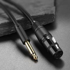 Ugreen audio kabel k XLR mikrofonu (samice) - 6,35 mm jack (samec) 3 m - Černá KP26484