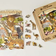 Lubiwood Dřevěné puzzle Africká savana A4 Premium Box 170 dílků