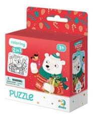 DoDo  Puzzle s omalovánkou Vánoční medvěd 16 dílků