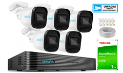 Uniview 5 Kamerový monitorovací systém 4Mpx IP PoE IR Uniarch