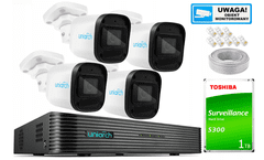 Uniview 4Mpx sada pro venkovní monitorování 4 PoE IP kamery