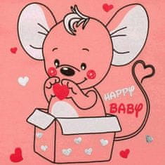 NEW BABY Nové dětské tričko Baby Mouse lososové 68 (4-6m)