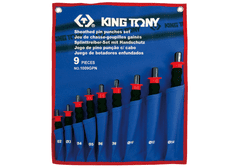 KING TONY TOOLS Sada jehlových děrovačů s gumovou rukojetí 9 Cz 2 - 14Mm