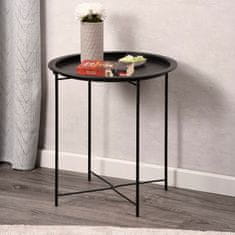 Kesper Kesper Odkládací stolek s podnosem, černý, průměr 47 cm, výška 50 cm