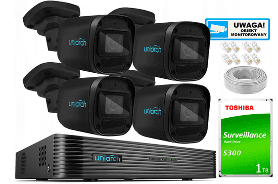 Uniview IP Surveillance Kit 4Mp externí Uniarch ČERNÁ