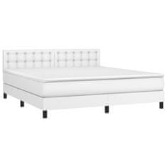 Greatstore Box spring postel s matrací bílá 180x200 cm umělá kůže