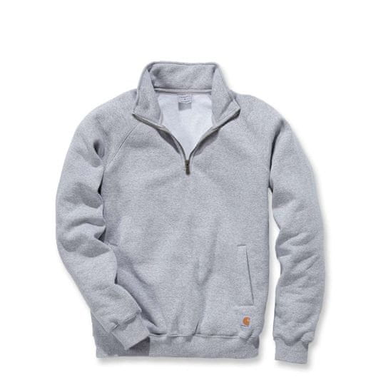 Carhartt Mikina Carhartt Quarter-Zip Mock-Neck HEATHER GRY - XXL